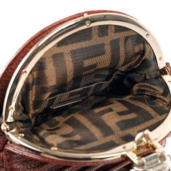 Fendi Spy SS2005 Runway Brown Leather Pleated Clutch - Picture 10 of 11